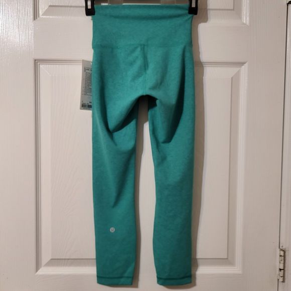 NWT Lululemon Sz2 Blaze Maldives Green Wunder Train Hight Rise Crop 23" - Picture 7 of 11